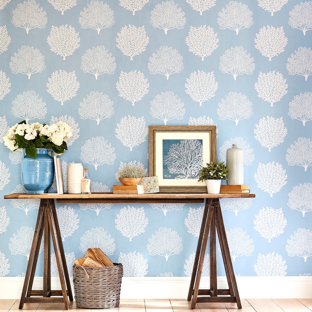 Coraline Wallpaper 216577 by Sanderson in Marine Blue